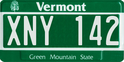 VT license plate XNY142