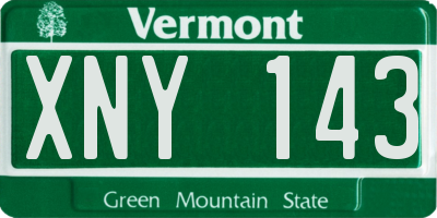 VT license plate XNY143