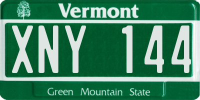 VT license plate XNY144