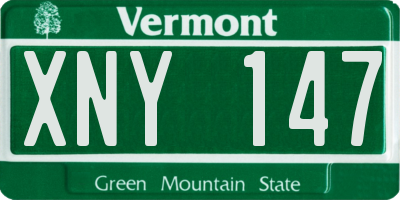 VT license plate XNY147