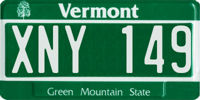VT license plate XNY149