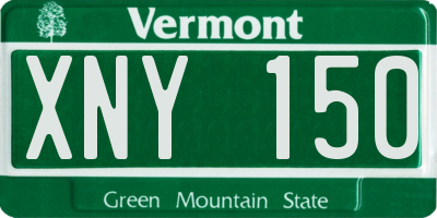 VT license plate XNY150
