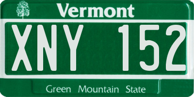 VT license plate XNY152