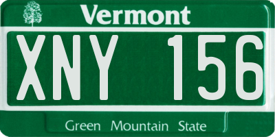 VT license plate XNY156
