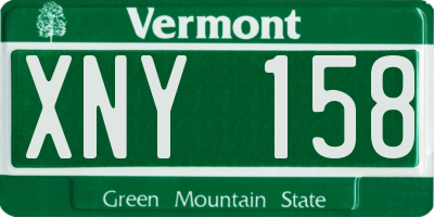 VT license plate XNY158