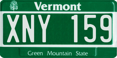 VT license plate XNY159