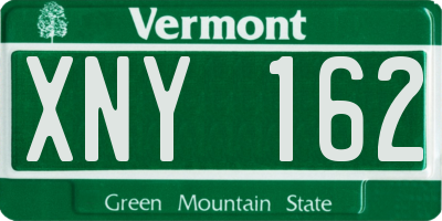 VT license plate XNY162