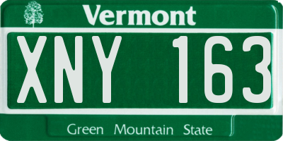 VT license plate XNY163
