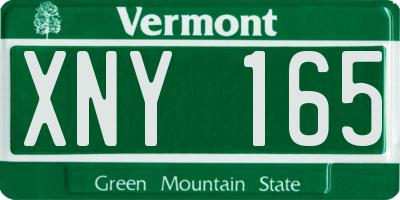 VT license plate XNY165