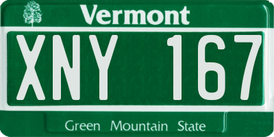 VT license plate XNY167