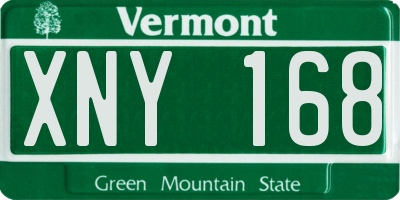 VT license plate XNY168