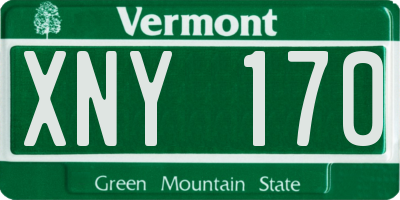 VT license plate XNY170