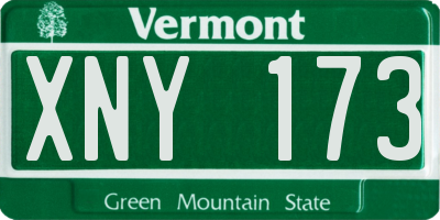 VT license plate XNY173
