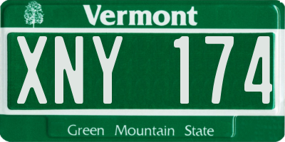 VT license plate XNY174