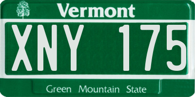 VT license plate XNY175