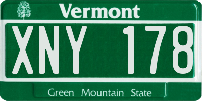 VT license plate XNY178