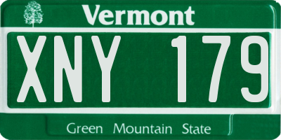 VT license plate XNY179