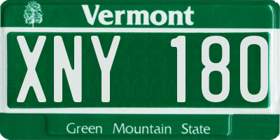 VT license plate XNY180