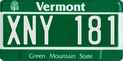 VT license plate XNY181