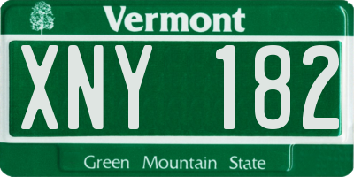VT license plate XNY182