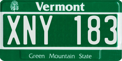 VT license plate XNY183