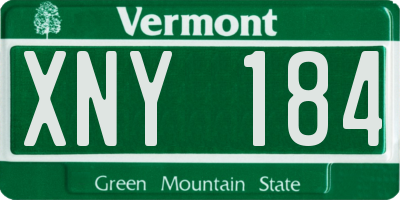 VT license plate XNY184