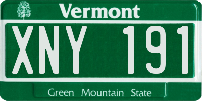 VT license plate XNY191