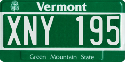 VT license plate XNY195