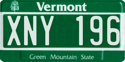 VT license plate XNY196