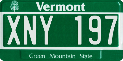 VT license plate XNY197