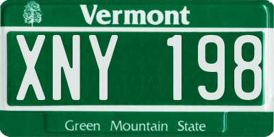 VT license plate XNY198