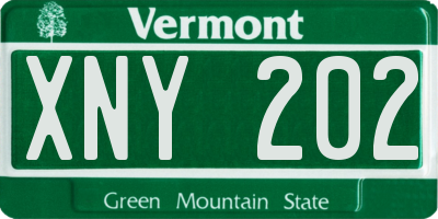 VT license plate XNY202