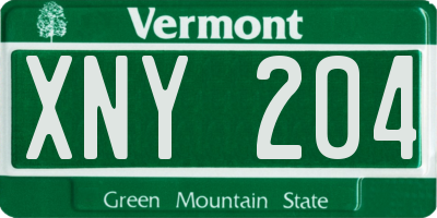 VT license plate XNY204