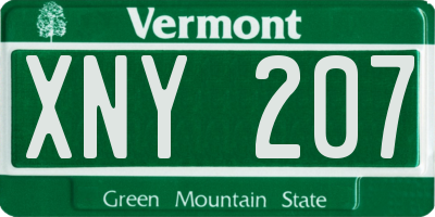 VT license plate XNY207