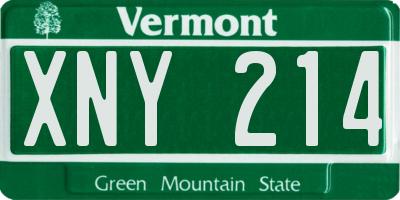 VT license plate XNY214