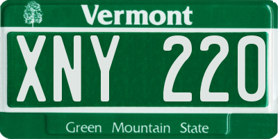 VT license plate XNY220