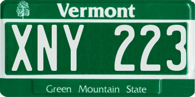 VT license plate XNY223
