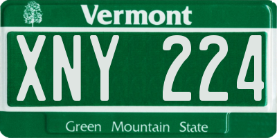 VT license plate XNY224