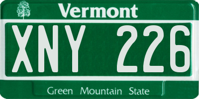 VT license plate XNY226