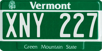 VT license plate XNY227