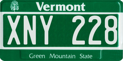 VT license plate XNY228