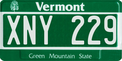 VT license plate XNY229