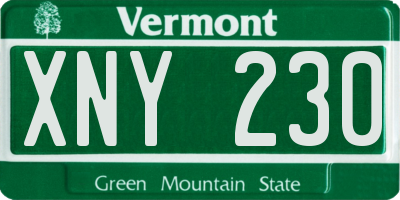 VT license plate XNY230