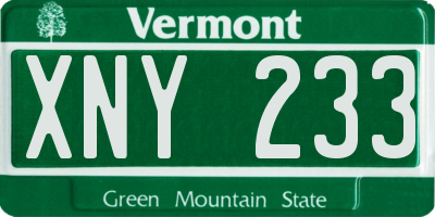 VT license plate XNY233