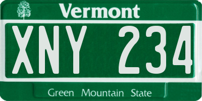 VT license plate XNY234