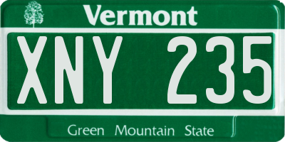 VT license plate XNY235