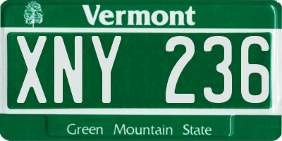 VT license plate XNY236