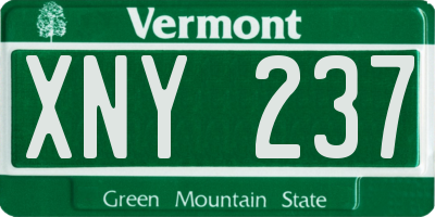 VT license plate XNY237
