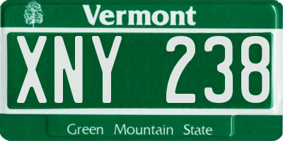 VT license plate XNY238