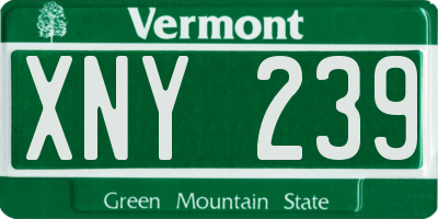 VT license plate XNY239